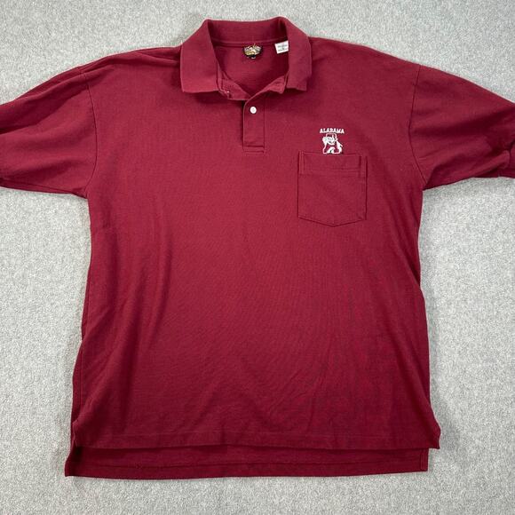 Vintage Alabama Crimson Tide Pocket Embroidered Polo Creekwood Mens Large Big AL - Picture 1 of 9